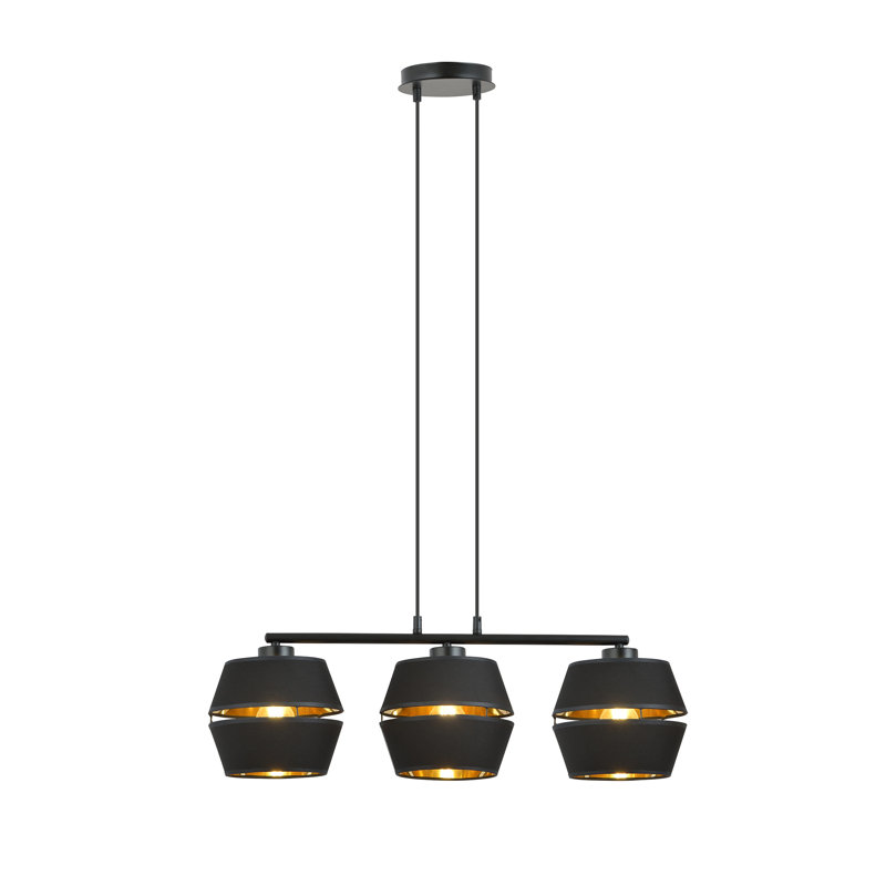 Abdulaahi 3 - Light Kitchen Island Pendant, Black/Gold