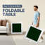 Table à cartes pliante carrée 35,4 "avec feutre vert, plateaux à copeaux et porte-gobelets