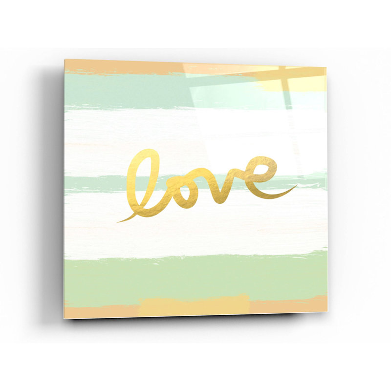 «Love Stripes» par Linda Woods, art mural en verre acrylique, H 24 po x l 24 po x P 0,12 po
