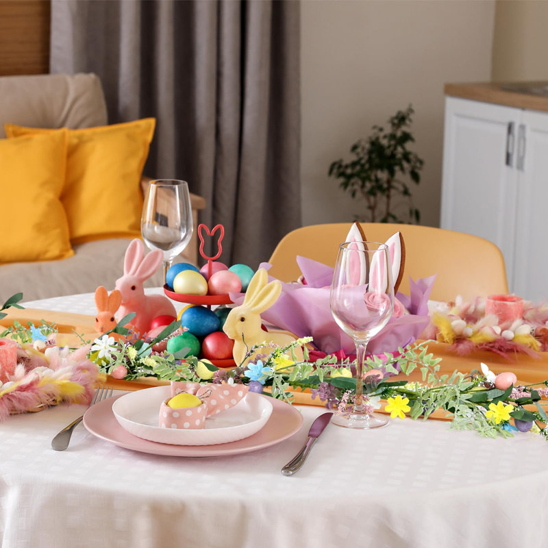 6.6 Feet Easter Egg Garland with Colorful Eggs, Spring Artificial Flower Vine