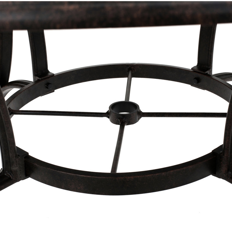 Table d'extérieur en fonte d'aluminium de couleur bronze avec un magnifique motif