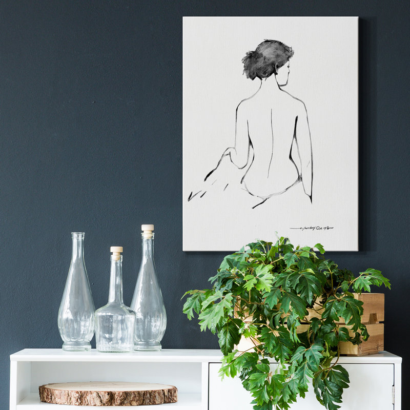 «Sketchy Silhouette II» par E. Anthony Orme - reproduction de dessin sur toile tendue, H 32 po x l 24 po x P 1 po