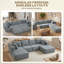 Canapé modulaire 116 po, canapé modulaire désossé avec siège large et profond 116 po, canapé 4 places en forme de U avec 2 repose-pieds pour le salon, pas d'assemblage requis, gris foncé
