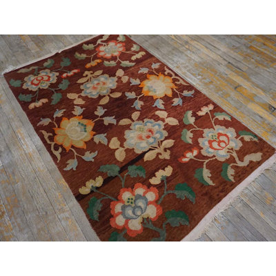 Antique Chinese - Tibetan Small Scatter Size Wool Rug