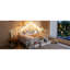 Lit plateforme blanc en bois pleine grandeur avec DEL, tablettes de rangement, tiroirs et garde-corps - Tiroirs de détente sécuritaires, durables