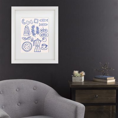 Art mural encadré - "La Dolce Vita II" de Camila Joncos avec cadre mat - Art du salon, de la cuisine et de la salle de bain - 11 x 14