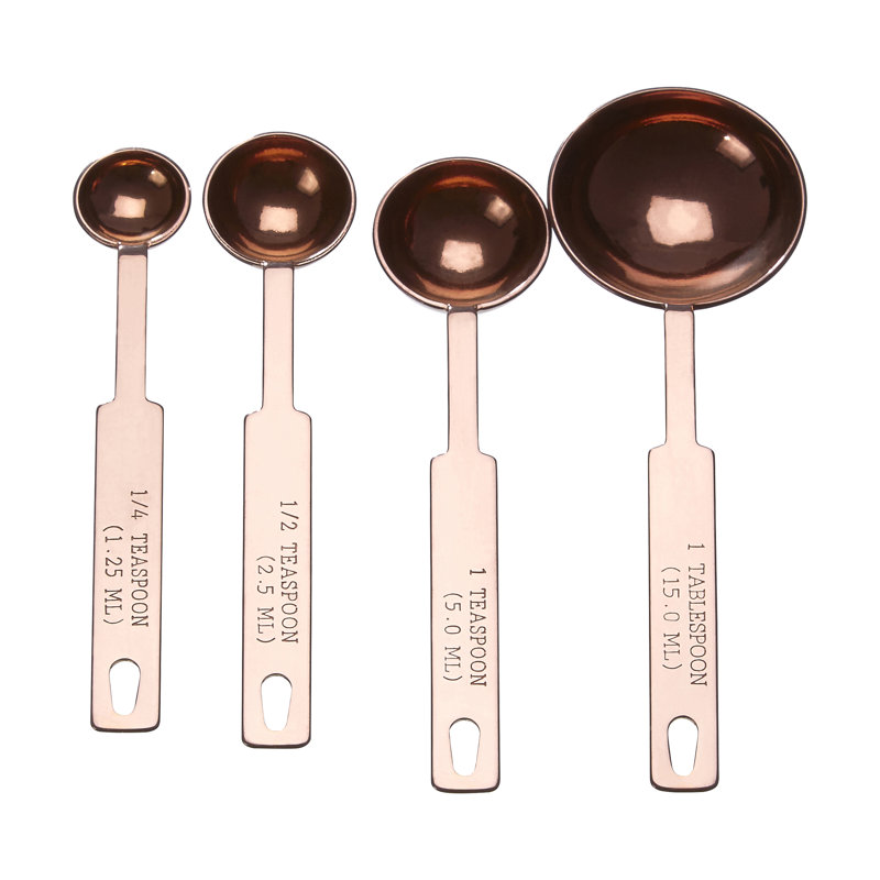 Dillard 4-Piece Stainless Steel Measuring Cup Set, Rose Gold, 3cm H x 14cm W x 5cm D
