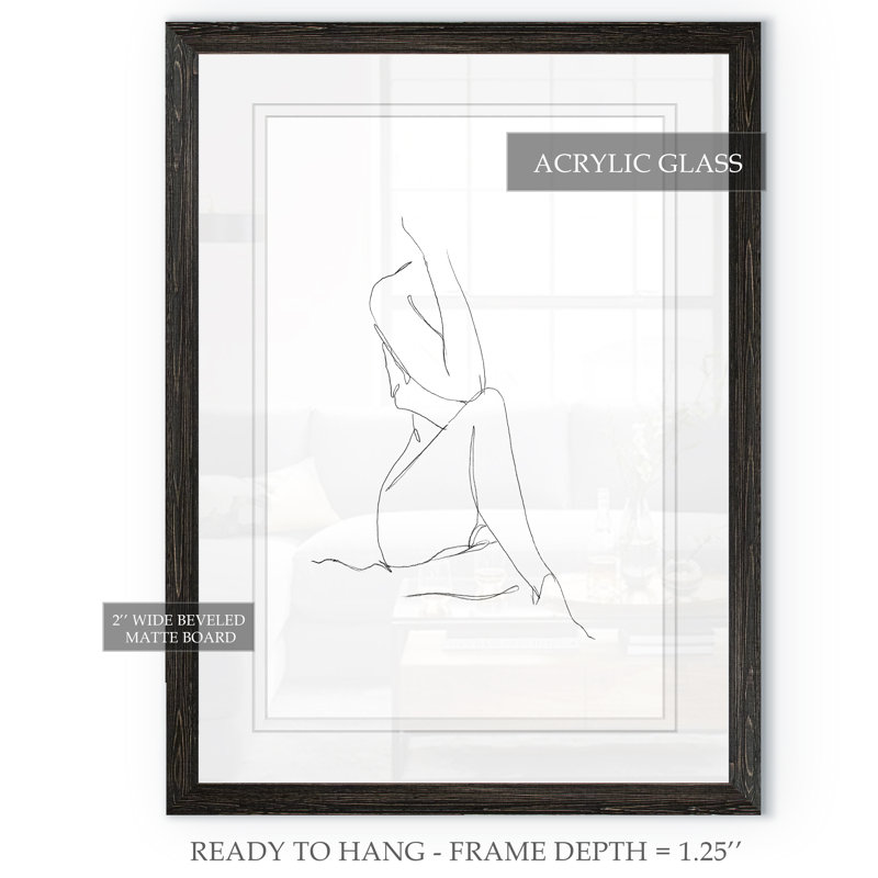 «Nude Contour S Croquis I» par Paul Cezanne - Reproduction d'art sur toile encadrée, H 30 po x l 22 po x P 1,25 po, Blanc