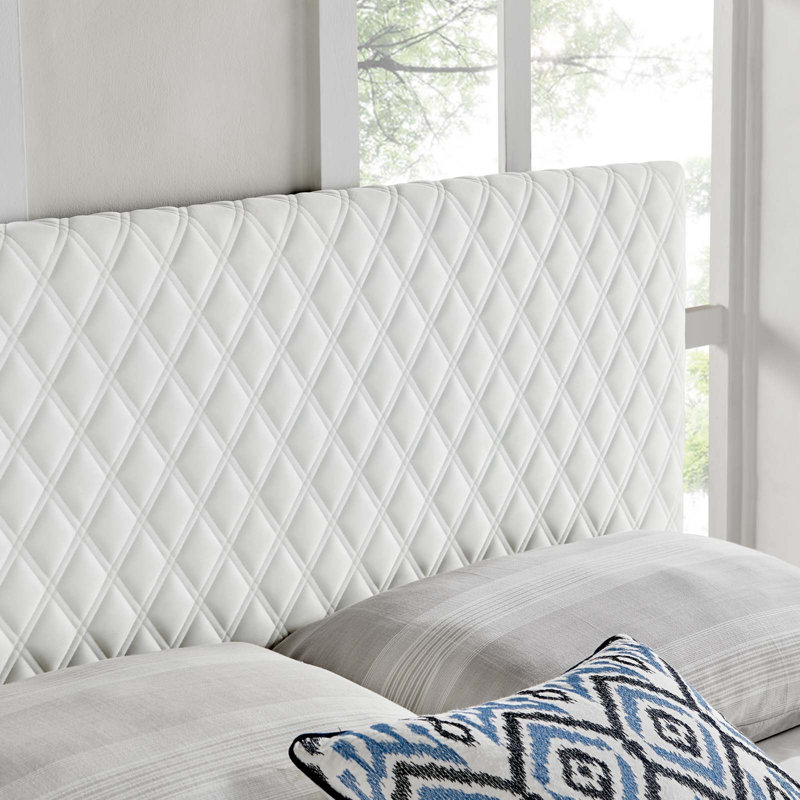 Angela Performance Velvet Headboard, King, White