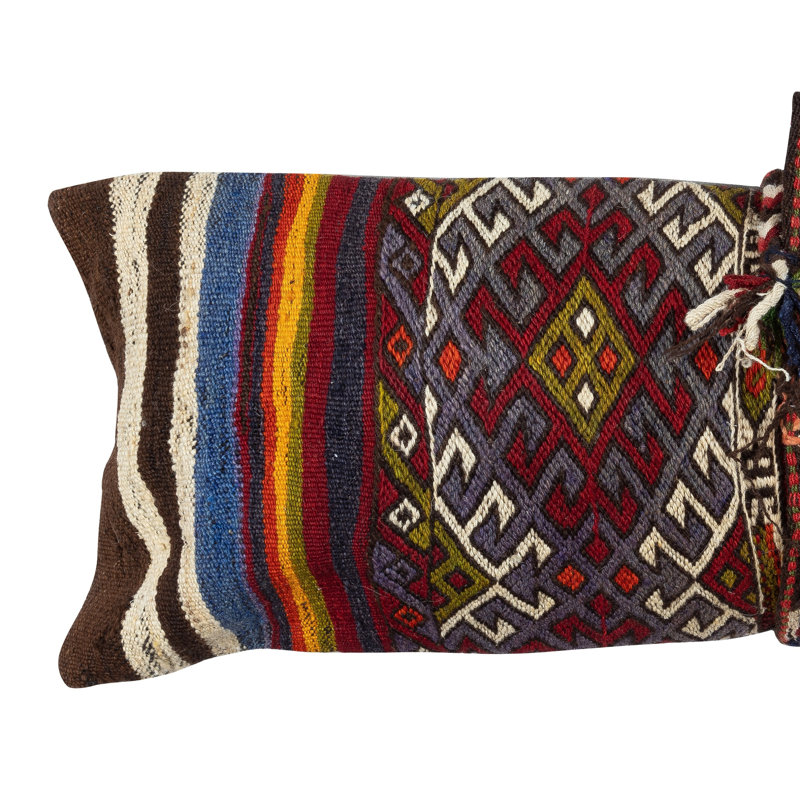 Housse de coussin kilim 12 po x 36 po tissée à la main. Taie d'oreiller rétro. Coussin rustique Housse de coussin Turkish. Housse de coussin lombaire