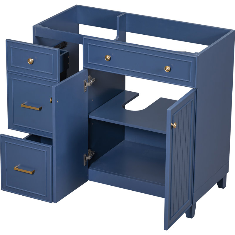Meuble-lavabo bleu 36 po, pratique et élégant