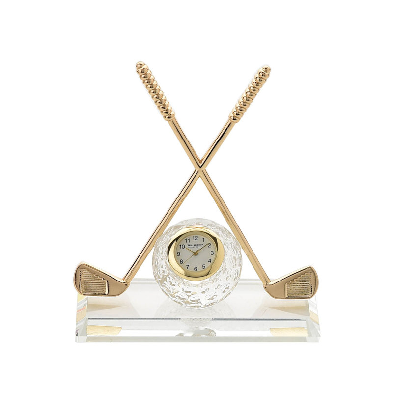 Analogue Crystal Tabletop Clock in Gold
