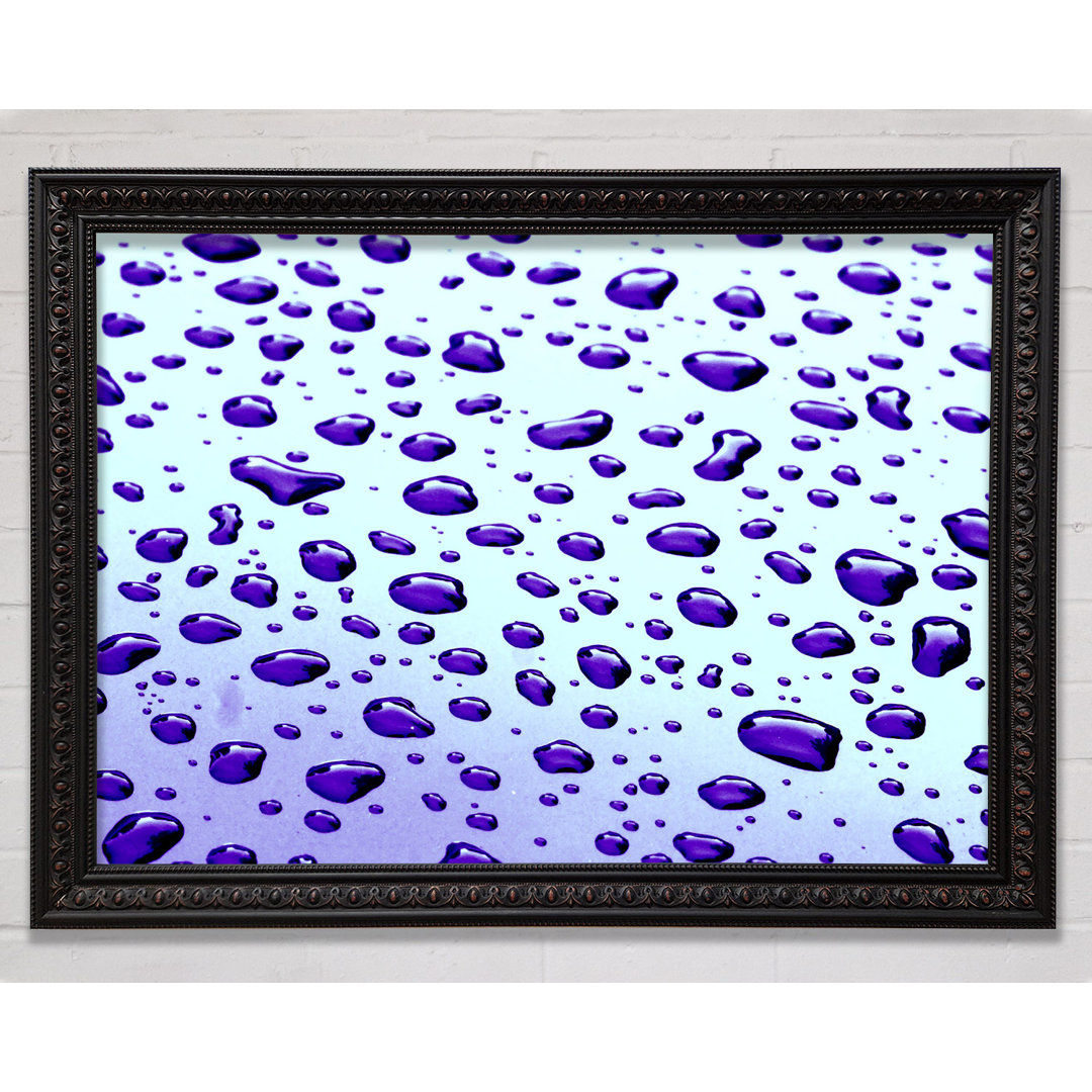 Gerahmtes Wandbild Purple Raindrops