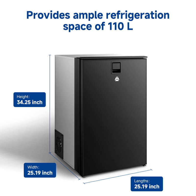 95L Portable Refrigerator & Freezer for RV and Travel, 12/24V DC Compressor Cooler with Dual Cooling Modes, LED Display, 5℉–50℉ Temperature Range, Black