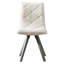 Chaises de salle à manger confortables en tissu blanc, pieds en bois, style moderne, usage domestique