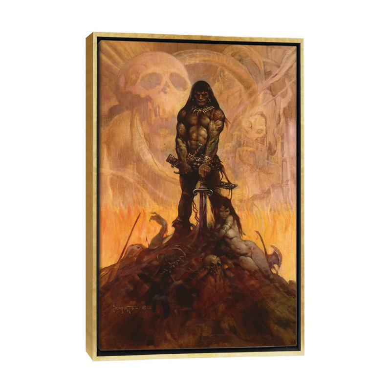 «Barbarian», reproduction d'art, Encadrement doré, H 60 po x l 40po x P 1,5 po