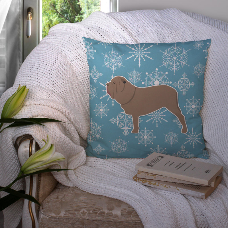 Winter Snowflakes Indoor/Outdoor Throw Pillow, 14" H x 14" W x 3" D