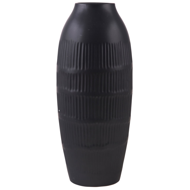 18" Matte Black Vase – Bold Decorative Centerpiece for Modern Interiors