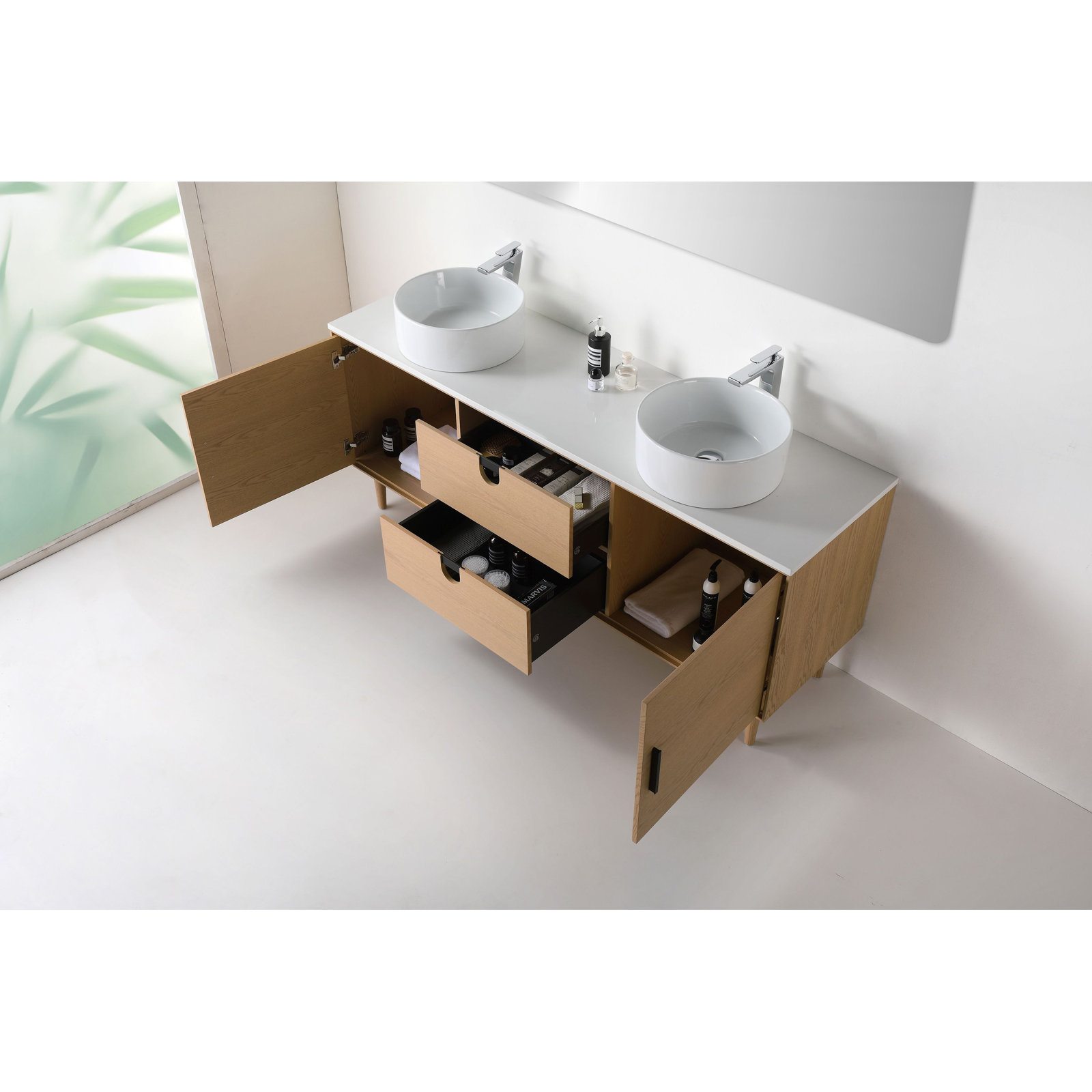 Antonina 72" Single Bathroom Vanity, Whitewash Oak