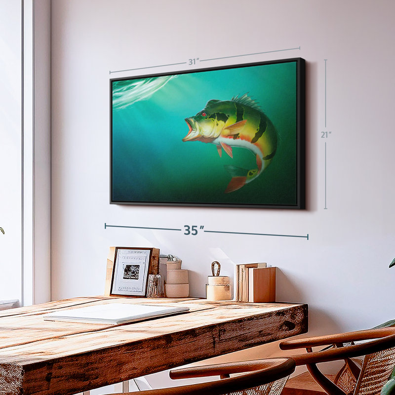 «Peacock Bass», reproduction sur toile, H 21 po x l 31 po