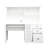 Antiqued White Home Office Desk With , 59.51*24.11*57.52", 2 Open Shelf, 3 Large Drawers, Concealed Cabinet For Protection, Scratch Computer Cabinet, Waterproof And Robust