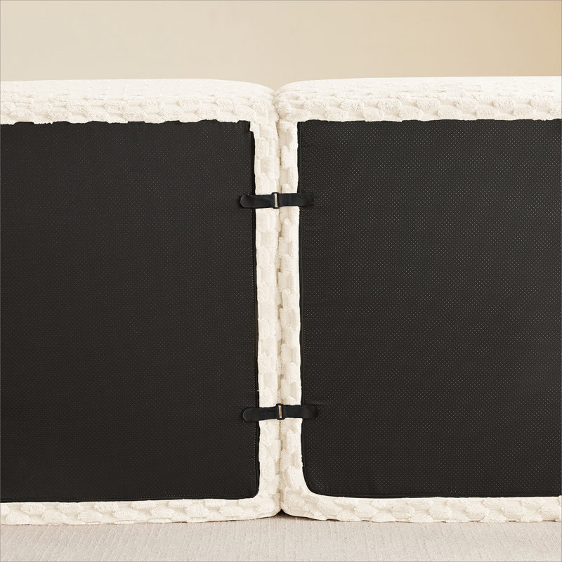 Canapé modulaire moderne de 82 po pour le salon, tissu en flanelle, très texturé, canapé 2 places surdimensionné, canapé désossé, siège profond, connexion à boucle, conception antidérapante, sans assemblage, crème