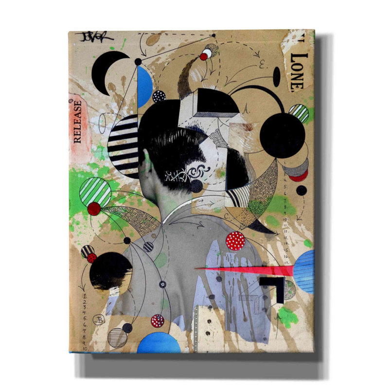 «Idéologique de libération» par Loui Jover, toile, art mural, H 34 po x l 26 po x P 1,5 po