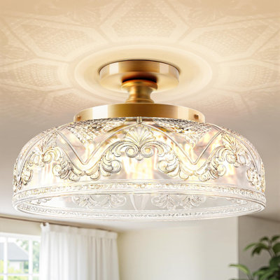 Plafonnier semi-encastré, luminaire de couloir noir, plafonnier à 3 ampoules en verre sphérique, luminaire suspendu pour l'intérieur, ampoules non incluses