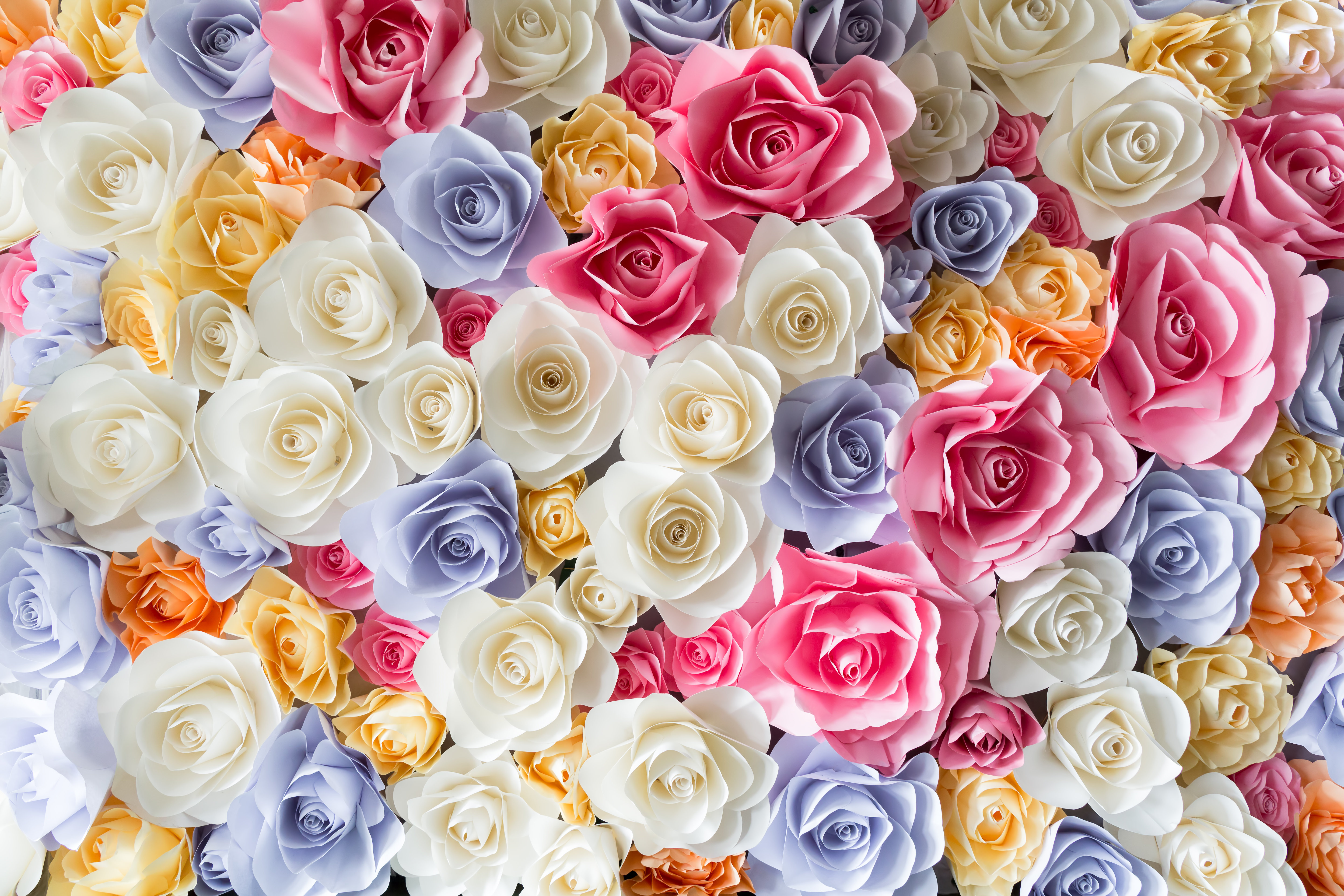 17 Stories Colourful Paper Roses by Wichits - Wrapped Canvas Painting ...
