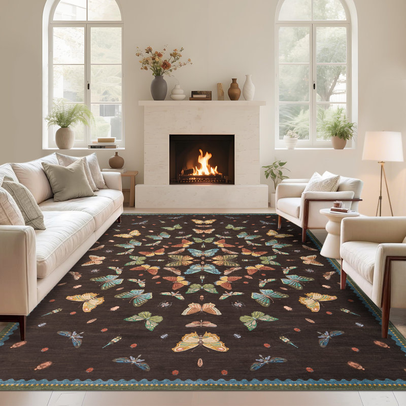 Tapis lavable à la machine 5 x 7, Brun