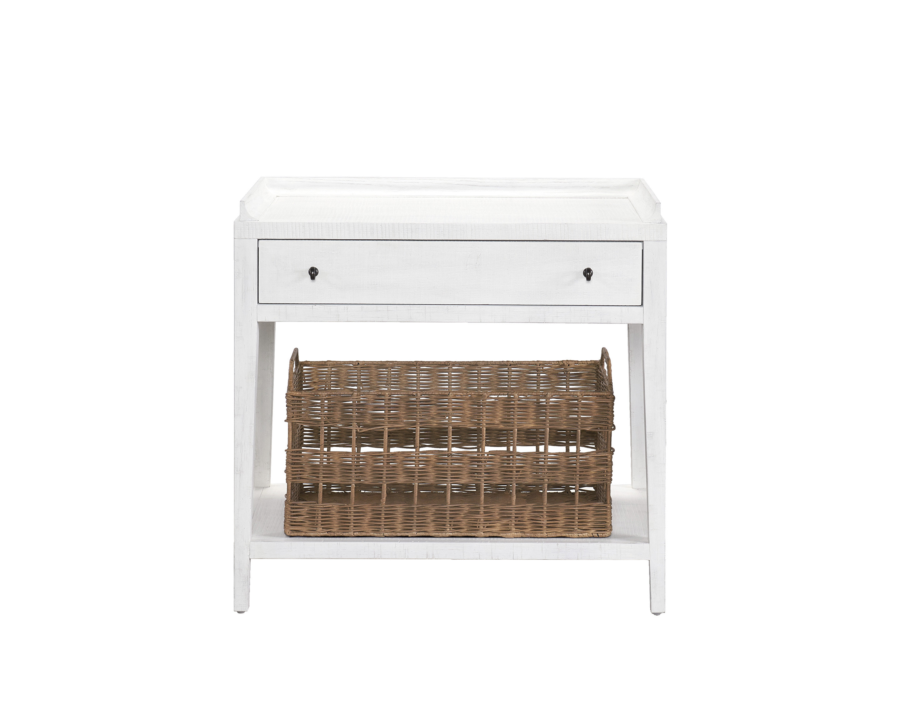 Birch Lane™ Bilbrook 1 Drawer Nightstand with Wicker Basket Wayfair