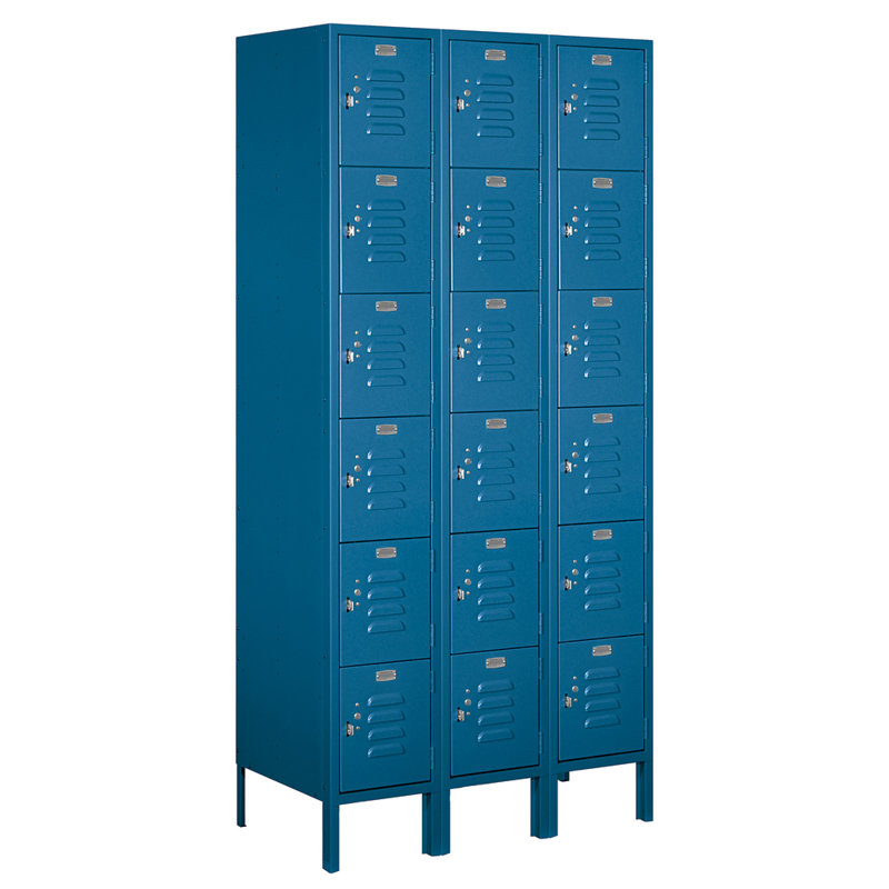 Casier standard 6 niveaux et 3 rangées, H 78 po x l 12 po x P 18 po, Bleu