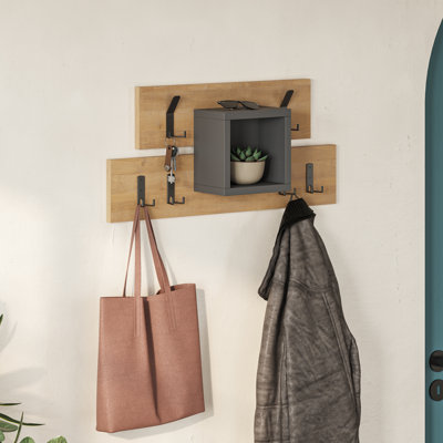 Nazlie Manufactured Wood Wall Organizer with Key Hooks