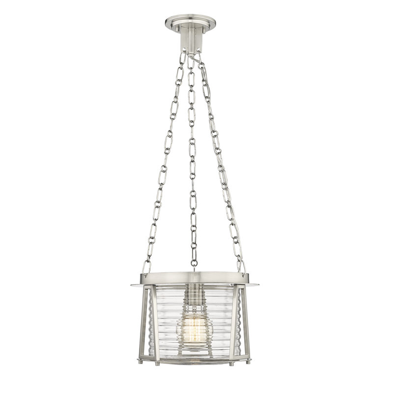 Luminaire suspendu unique à 1 lumière Analicia, Nickel brossé