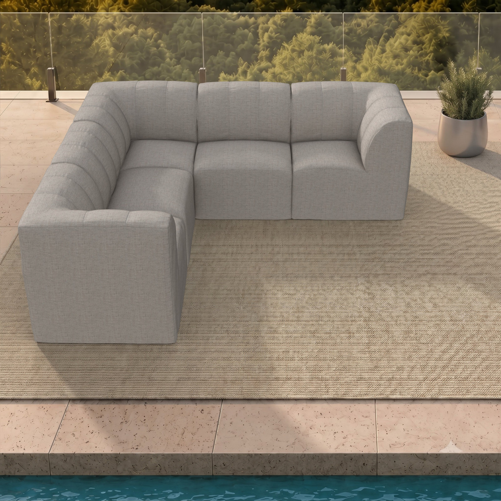 Praia 5-Person Patio Seating Group, Cast Silver Sunbrella®