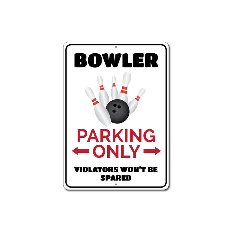 Enseigne en aluminium Bowler, H 14 po x l 10 po x P 0,04 po