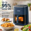 Friteuse à air bleue de 6 pintes avec fenêtre de visualisation, 12 programmes prédéfinis et personnalisable, ventilateur à 11 pales de 1700 W, cuisson croustillante à 400 °F (204 °C).