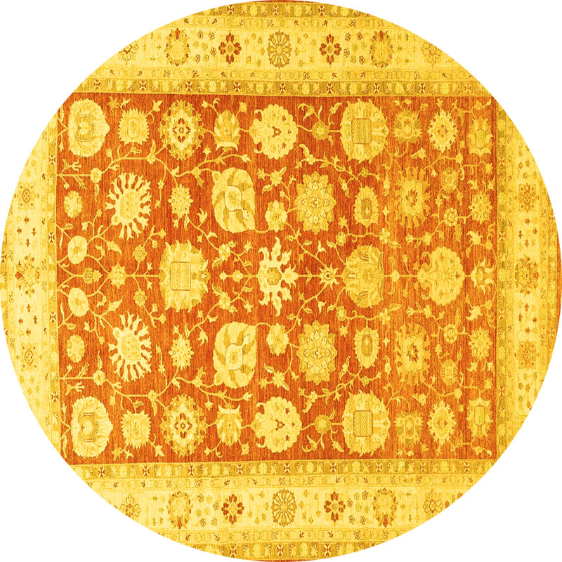 Washable Oriental Indoor Rug, Round 8'