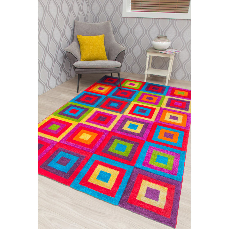 Geometric Shag Area Rug, Rectangle 200 x 300cm