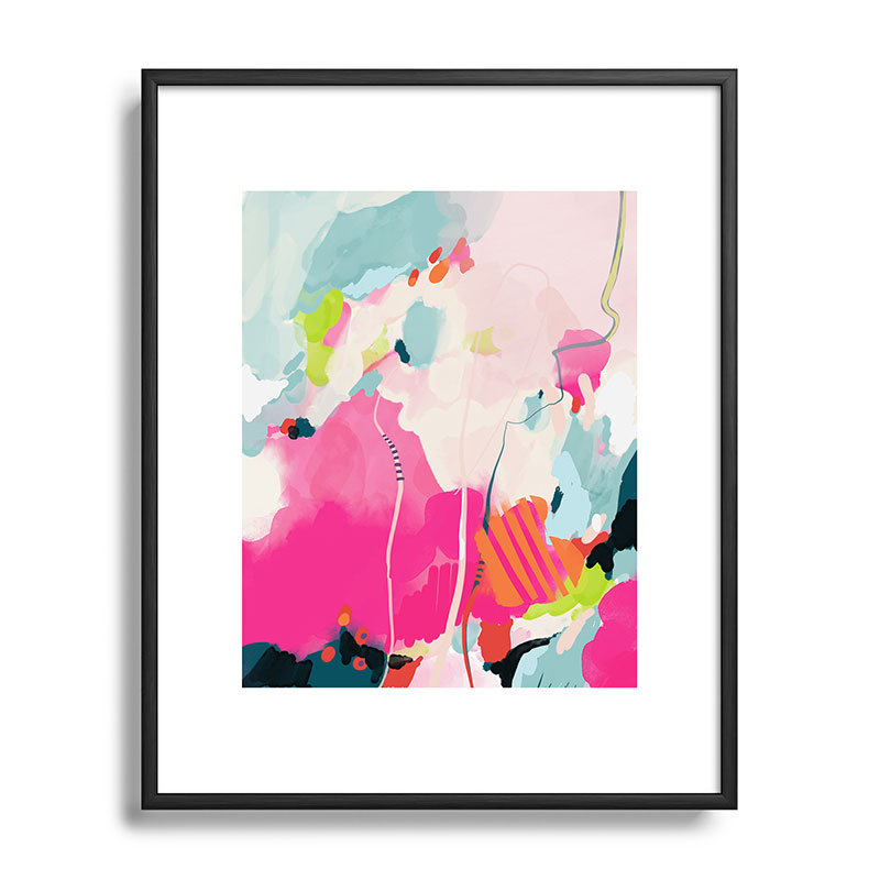 Pink Sky II encadré sur papier, Noir, H 10 po x l 8 po