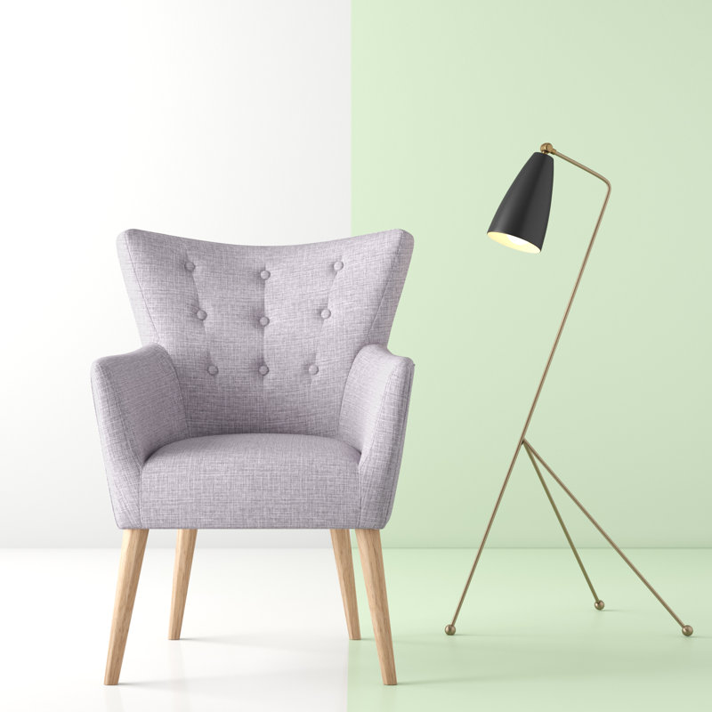 Asa Upholstered Wingback Chair, Grey