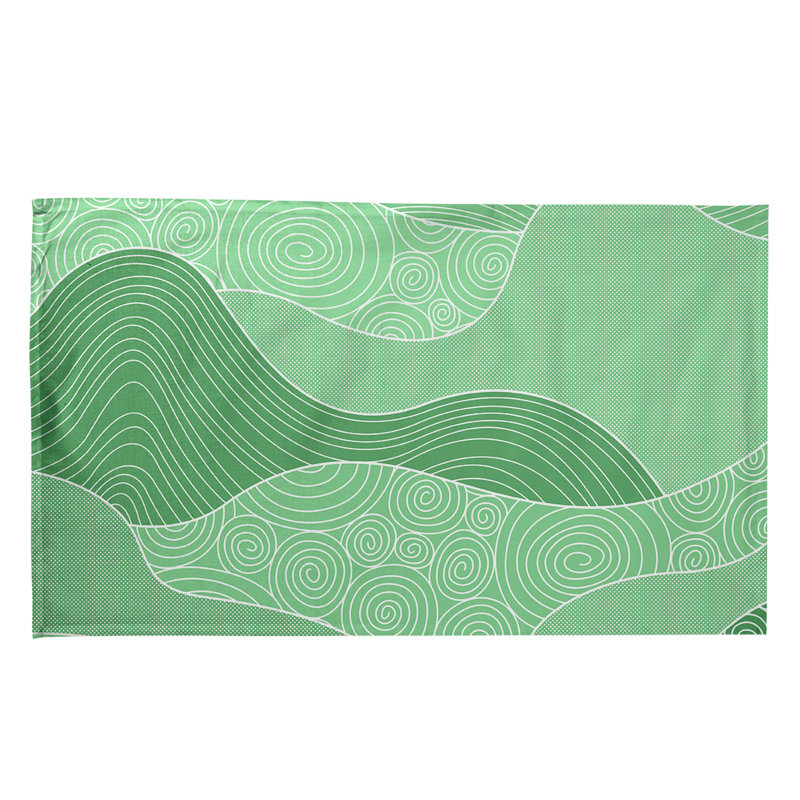 Tea Towel Kitchen Towel, Cotton Twill, Green/White