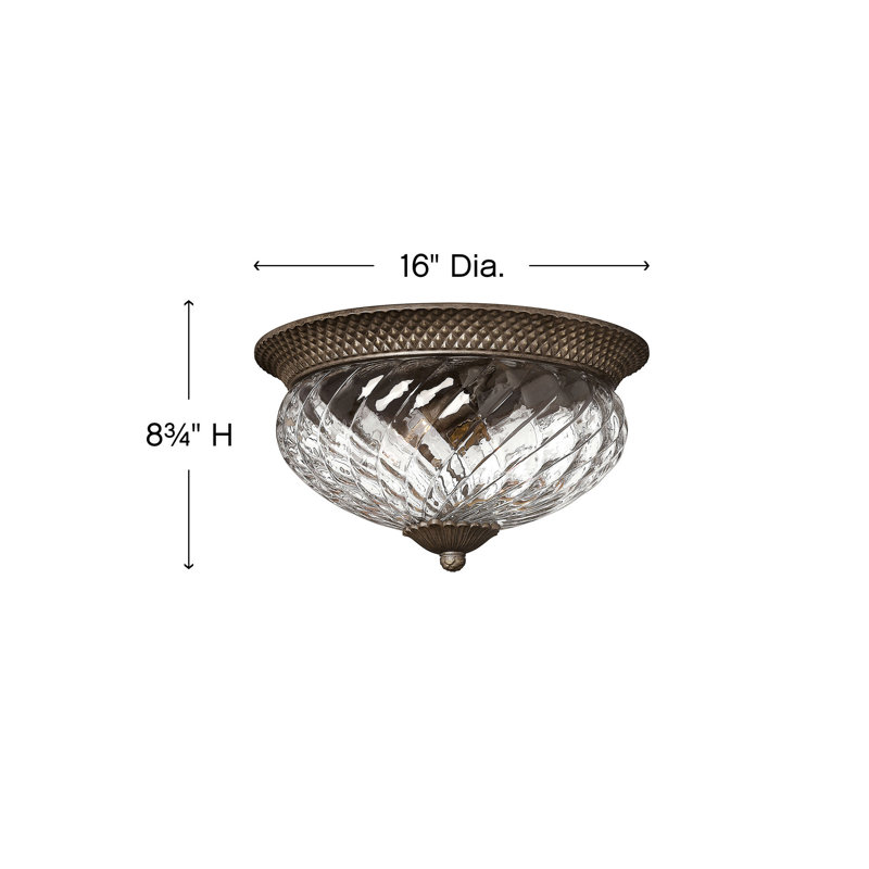 Plantation 3 Light Flush Mount, Pearl Bronze