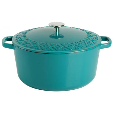 Bruntmor 5 Quart Turquoise Enameled Cast Iron Balti Dish