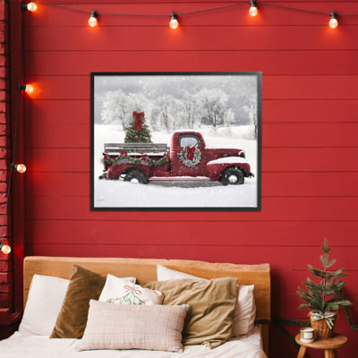 Guirlande de camion de Noël avec couronne, conception de Lori Deiter