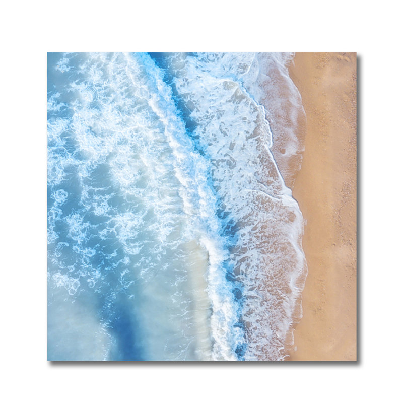 Beach Tides - Photographie sans cadre, H 46 po x l 46 po x P 1,5 po, Aluminium