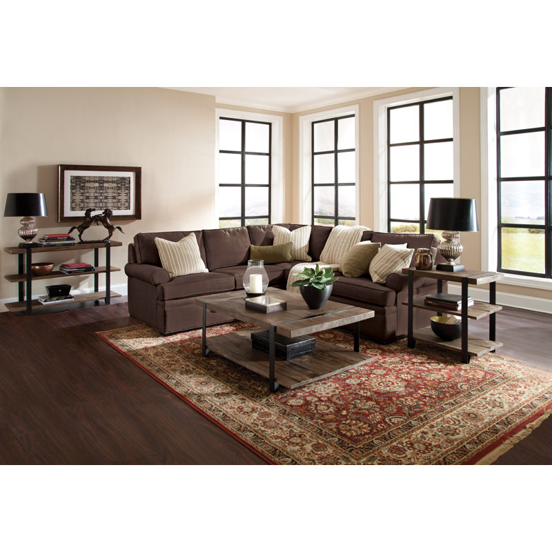 Alezzi 48" Wide Solid Wood and Metal Rectangular Coffee Table With 1 Shelf