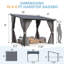 Lean-To Wall-Mounted Pergolas With Curtains And Netting-922985642