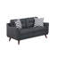 Causeuse moderne avec canapé et coussins 2 pièces, ensemble de canapé en polyfibre noir, coussins capitonnés, salon-129574634-129574637