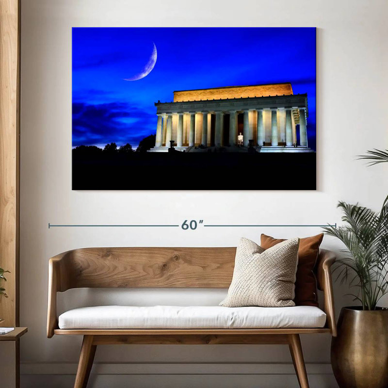 Lilie Lincoln Memorial At Night, 34" H x 51" W